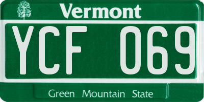VT license plate YCF069
