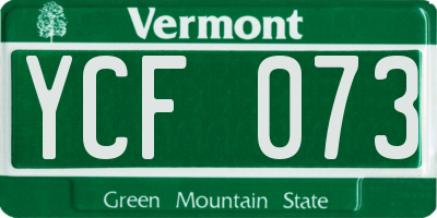 VT license plate YCF073