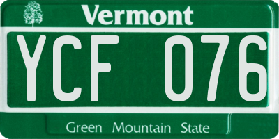 VT license plate YCF076