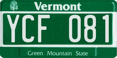 VT license plate YCF081