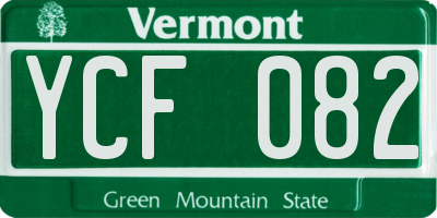VT license plate YCF082