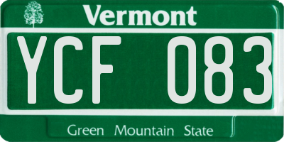 VT license plate YCF083