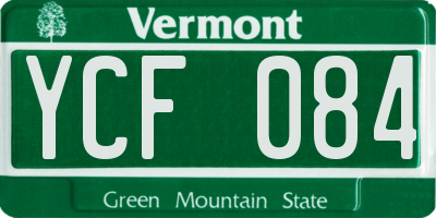 VT license plate YCF084