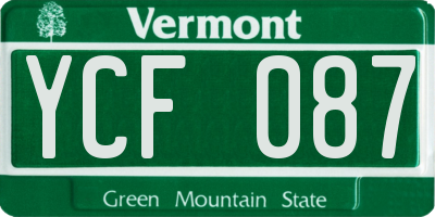 VT license plate YCF087