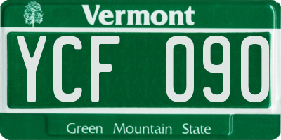 VT license plate YCF090