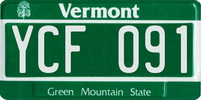 VT license plate YCF091