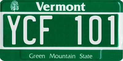 VT license plate YCF101