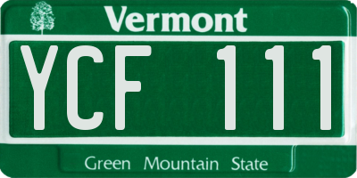 VT license plate YCF111