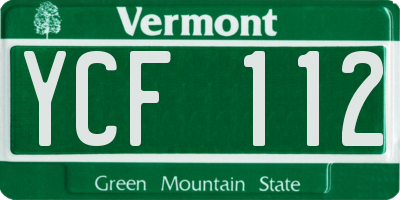 VT license plate YCF112