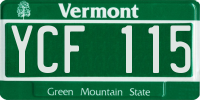 VT license plate YCF115