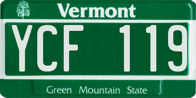 VT license plate YCF119