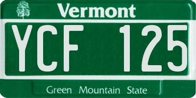 VT license plate YCF125