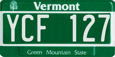 VT license plate YCF127