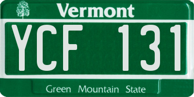VT license plate YCF131