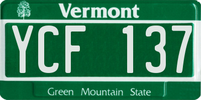 VT license plate YCF137