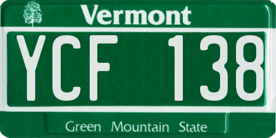 VT license plate YCF138
