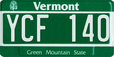 VT license plate YCF140
