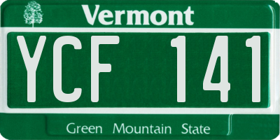 VT license plate YCF141