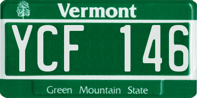 VT license plate YCF146