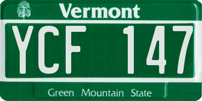VT license plate YCF147
