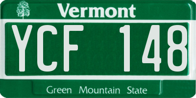 VT license plate YCF148