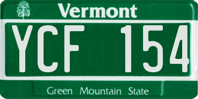 VT license plate YCF154