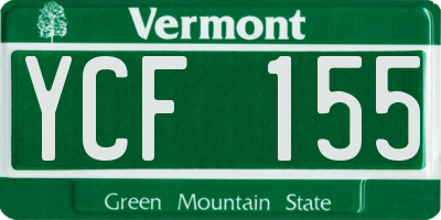 VT license plate YCF155