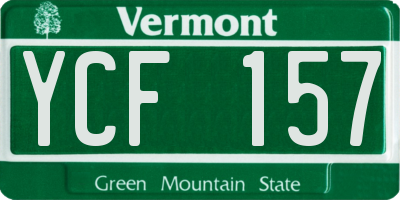 VT license plate YCF157