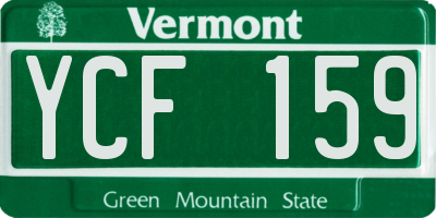 VT license plate YCF159