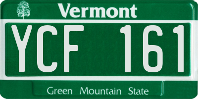 VT license plate YCF161