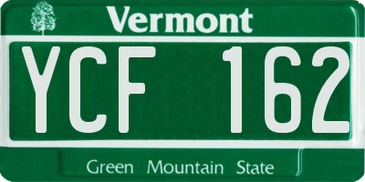 VT license plate YCF162