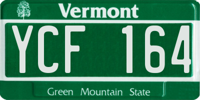 VT license plate YCF164