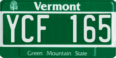 VT license plate YCF165