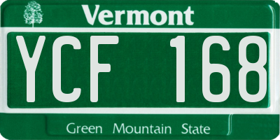 VT license plate YCF168