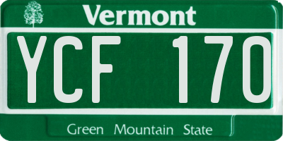VT license plate YCF170
