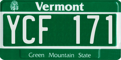 VT license plate YCF171