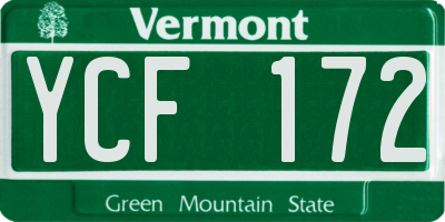 VT license plate YCF172
