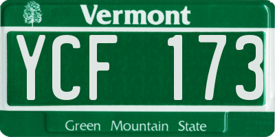 VT license plate YCF173