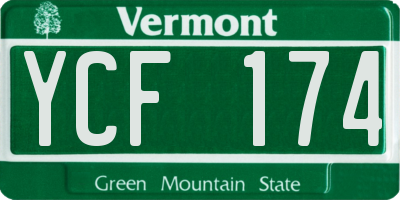VT license plate YCF174