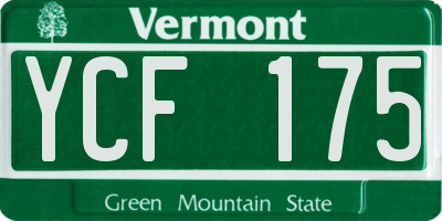 VT license plate YCF175