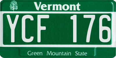 VT license plate YCF176