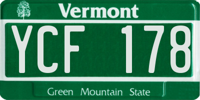 VT license plate YCF178