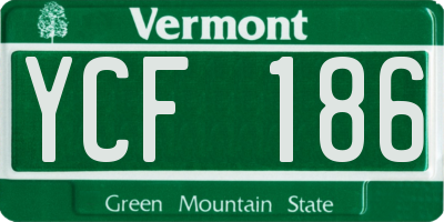VT license plate YCF186