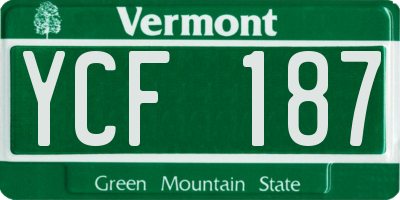 VT license plate YCF187
