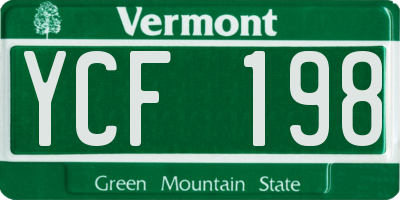 VT license plate YCF198
