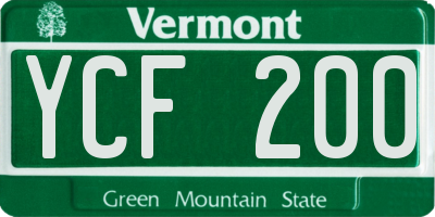 VT license plate YCF200