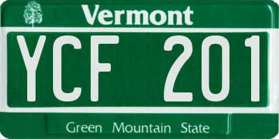 VT license plate YCF201