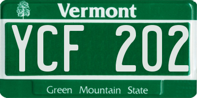 VT license plate YCF202