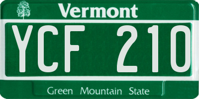 VT license plate YCF210