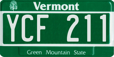 VT license plate YCF211